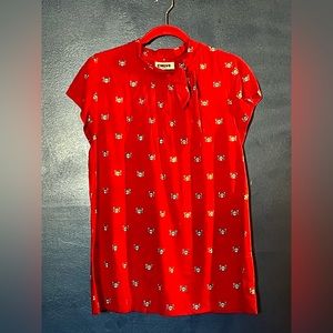 ModCloth Circus Brand Raccoon Tie-Neck Blouse